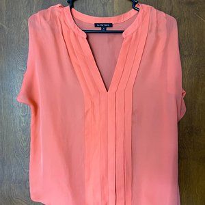 Anthropologie Coral Silk Top